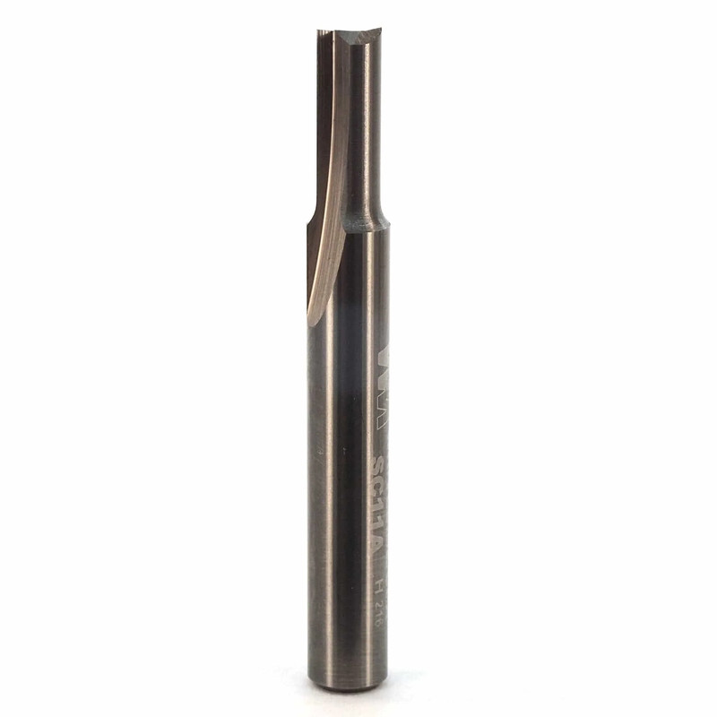Solid Carbide Double Flute Straight Cut Router Bit - 1/4" SH - Diameter:3/16" - Cutting Length:1/2" - Overall Length:2"